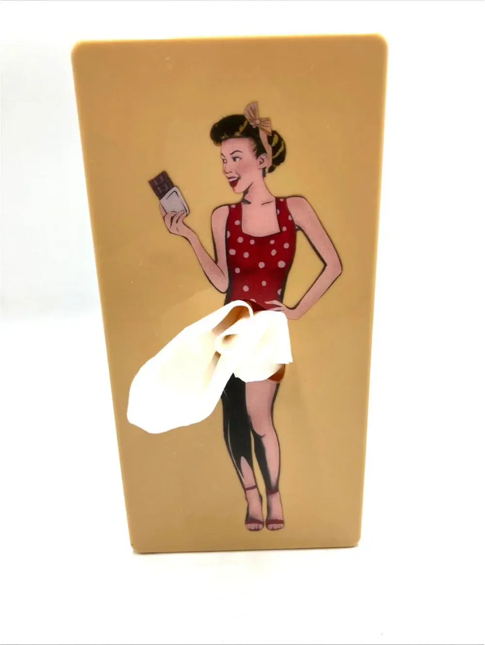 Pin-Up Girl1950s Retro-Style Flying Skirt Tissue Kleenex Box Dispensers Lot of 2